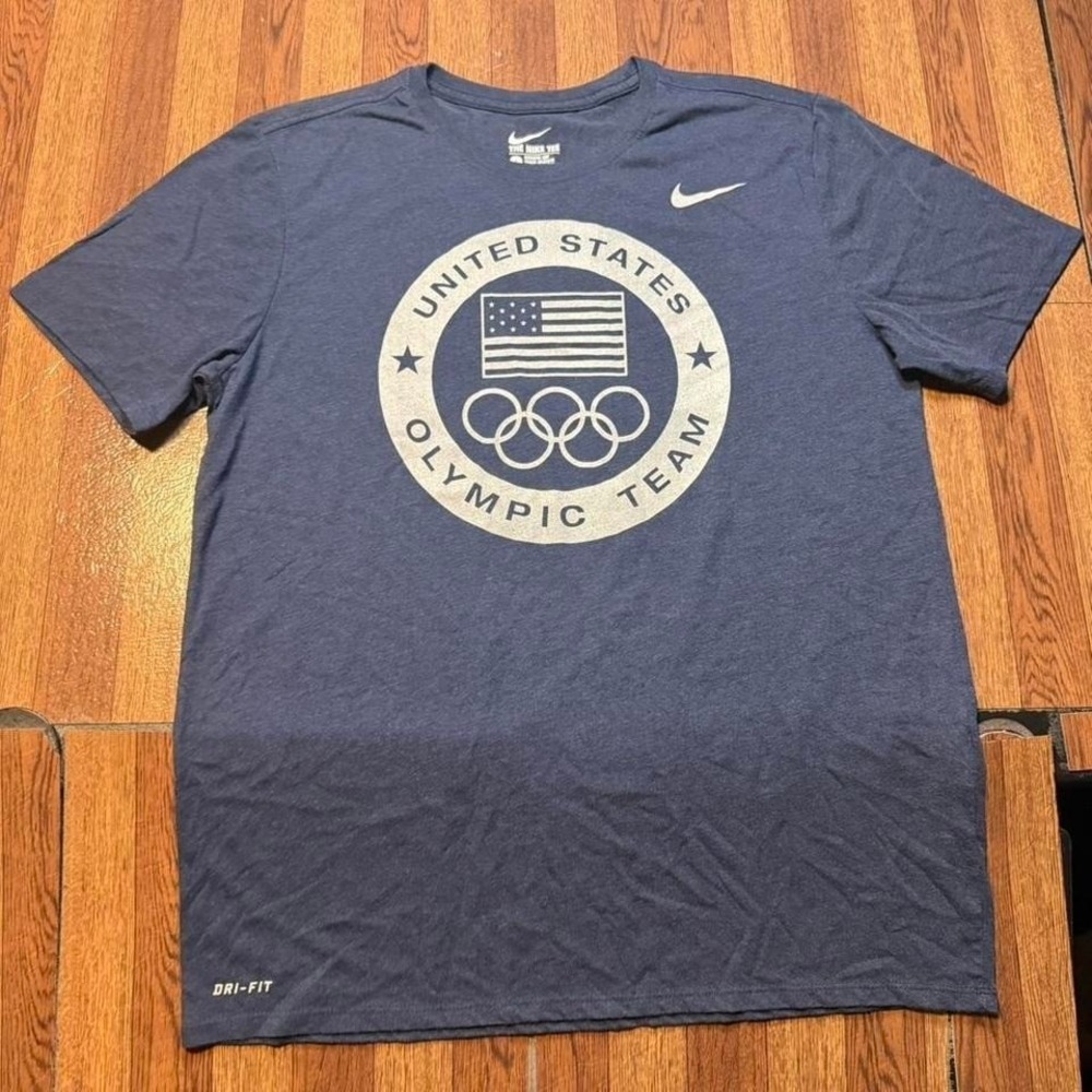 Nike Blue United States Olympic Team Dri-Fit Tech Shirt Fits Medium